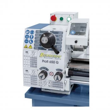 The gearbox attached to the headstock enables quick and easy speed changes.